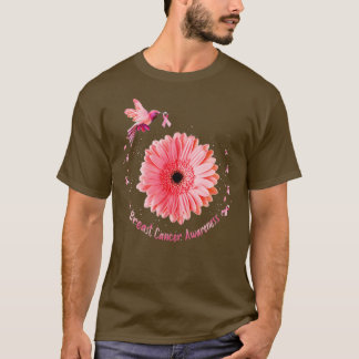 T-shirt Colibri Tournesol rose Ruban Cancer du sein Aw
