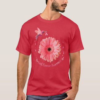 T-shirt Colibri Tournesol rose Ruban Cancer du sein Aw