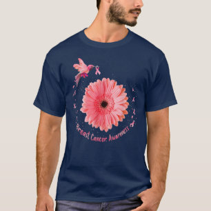 T-shirt Colibri Tournesol rose Ruban Cancer du sein Aw
