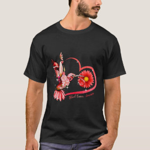 T-shirt Colibri Tournesol Rouge Ruban de sang Cancer Awar