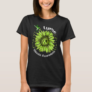 T-shirt Colibri Tournesol Vert Ribbon Lyme Maladie Aw