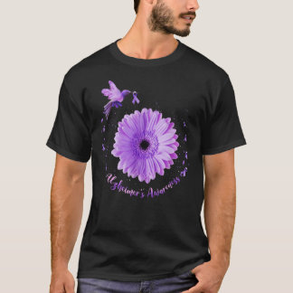 T-shirt Colibri Tournesol violet Ruban Alzheimer's Aw