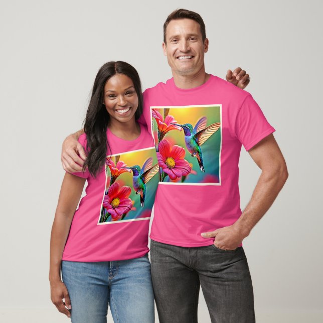T-shirt Colibri vibrant au coucher du soleil (Unisexe)