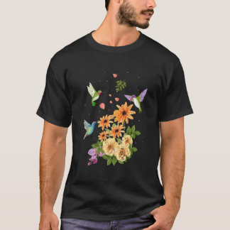 T-shirt Colibris Et Oiseau Fleur Y