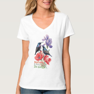T-shirt Colibris palestiniens dans l'art floral de Gaza po