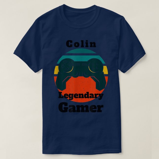 T-shirt Colin Legendary Gamer Video Game Player Controller (Design devant)