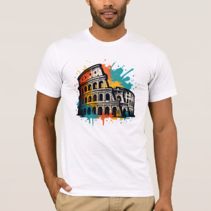 T-shirt Colisée Street Art - Colorée Rome Landmark
