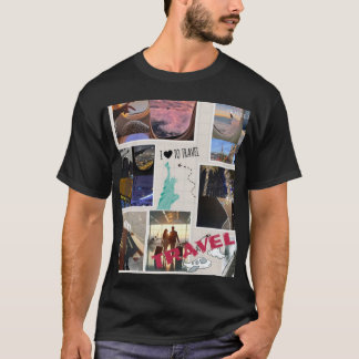 T-Shirt Collage Amateur de Voyages – Aventure & Er