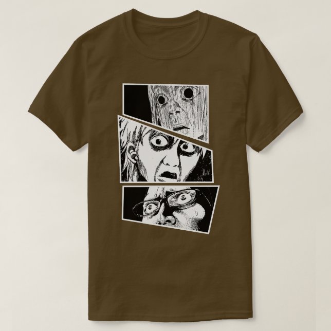 T-shirt Collage amusant Visages Choqués (Design devant)