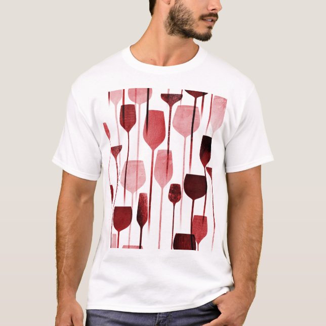 T-shirt Collage art : fête boit motif. (Devant)