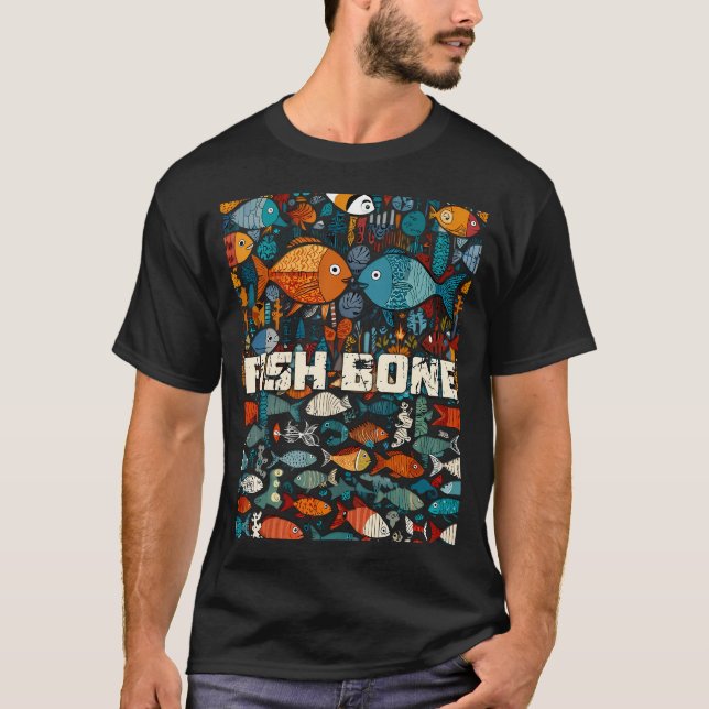 T-shirt Collage artistique Fishbone ver 2 (Devant)