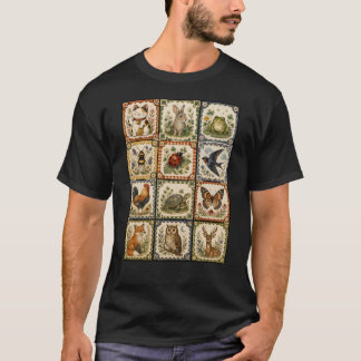 T-shirt Collage d'animaux chanceux de la forêt