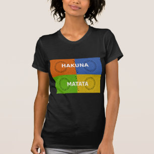 T-shirt Collage d'art pop coloré et message "Hakuna Matata