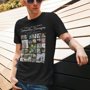 T-shirt Collage de 24 photos personnalisé en mémoire