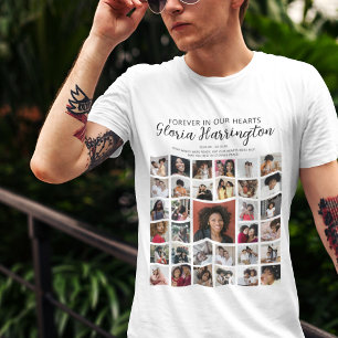 T-shirt Collage de 33 photos personnalisé Mémorial