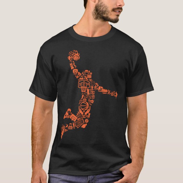 T-shirt Collage de basket-ball (Devant)