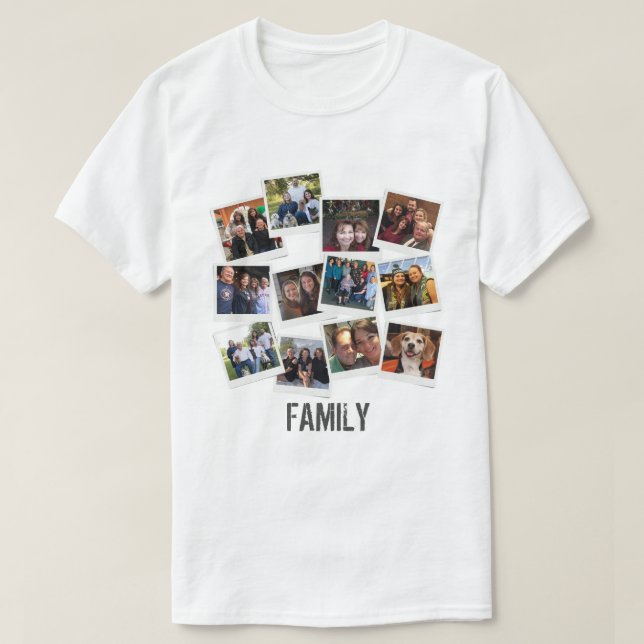 T-shirt Collage de cadre photo de famille unique (Design devant)