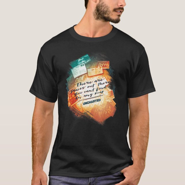 T-shirt Collage de carte non cartographié (Devant)