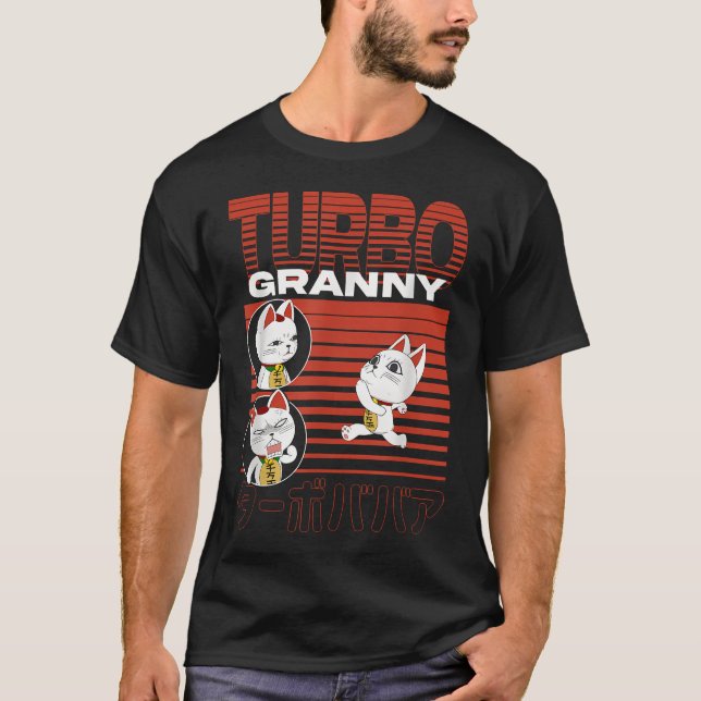 T-shirt Collage de chat grand-mère turbo courant Dan Da Da (Devant)