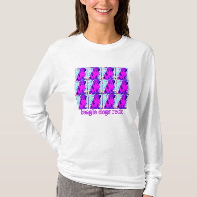 T-shirt collage de chien de beagle (le beagle poursuit la (Devant)