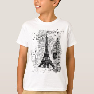 T-shirt Collage de la Tour Eiffel à Paris