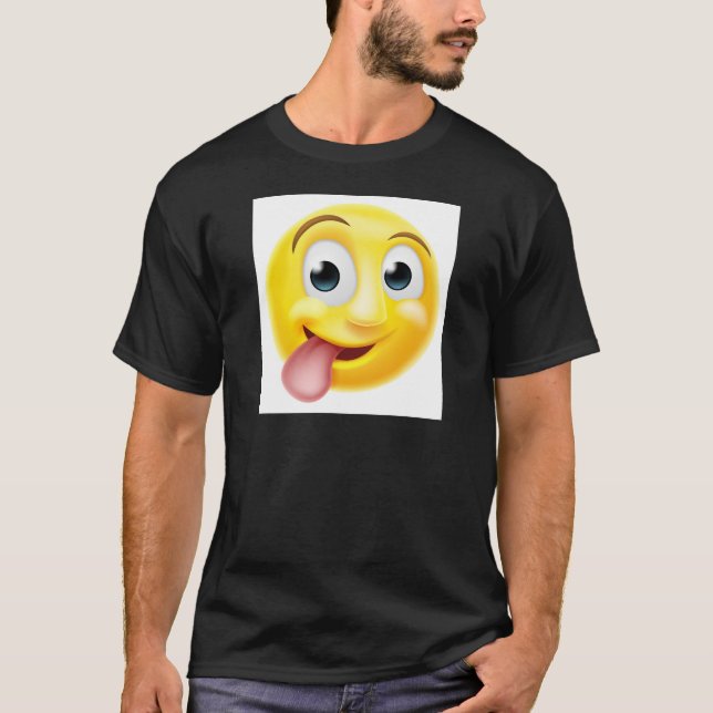T-shirt Collage de l'émoticône d'Emoji de langue (Devant)