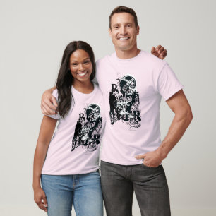 T-shirt Collage de main noire et de crâne