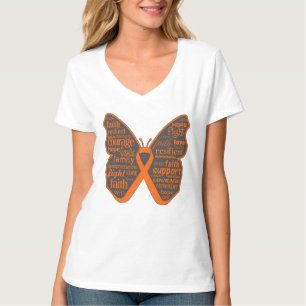 T-shirt Collage de papillon de leucémie des mots