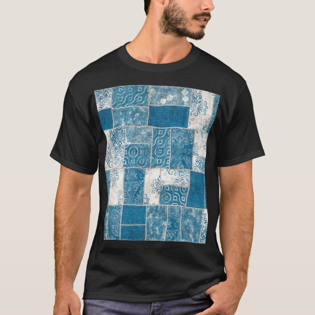 T-shirt Collage de patchwork : Mélange de Motif de surface (Devant)
