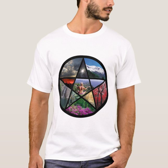 T-shirt Collage de pentagramme (Devant)