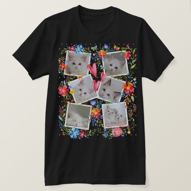 T-shirt Collage de photos Creative Adorable Kitty Love (Design devant)