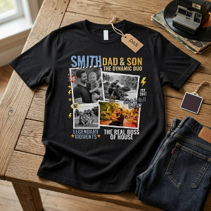 T-shirt Collage de photos de famille personnalisé Papa et