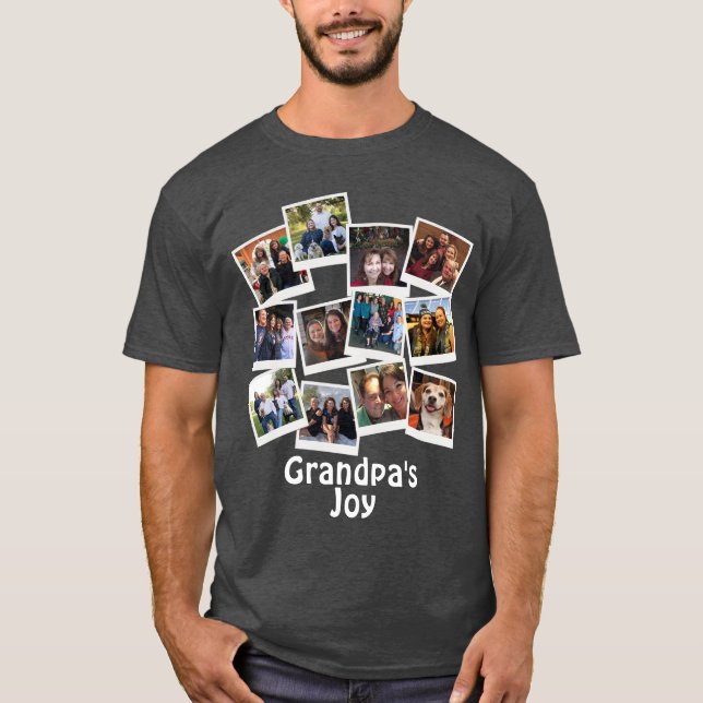 T-shirt Collage de photos de grand-père (Devant)