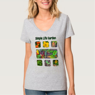 T-shirt Collage de photos de jardin communautaire pour fem