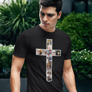 T-shirt Collage de photos de Jésus Cross