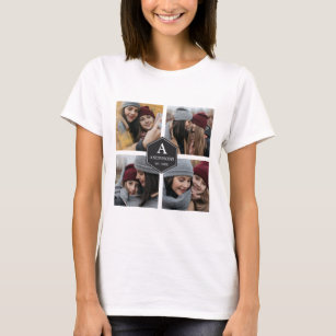 T-shirt Collage de photos de la famille Rustic 4 Pictures