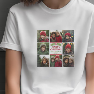 T-shirt Collage de photos de Noël avec pin rustique