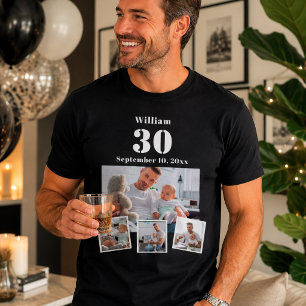 T-shirt Collage de photos de nom d'anniversaire