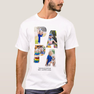 T-shirt Collage de photos de petits-enfants PAPA avec déco