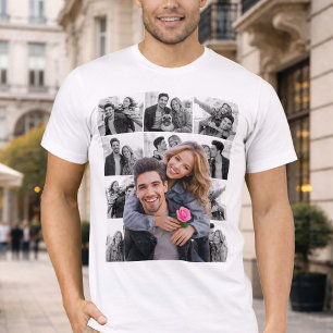 T-shirt Collage de photos découpées pour couple