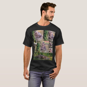 T-shirt Collage de photos d'hippopotames,