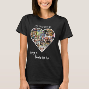 T-shirt Collage de photos en forme de cœur Le bonheur, c