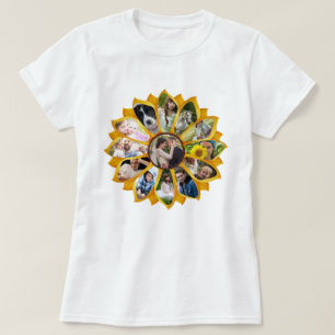 T-shirt Collage de photos familiales tournesol 13 images F