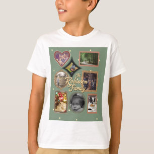 T-shirt Collage de photos personnalisé de la famille rétro