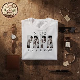 T-shirt Collage de photos personnalisé du meilleur papa du