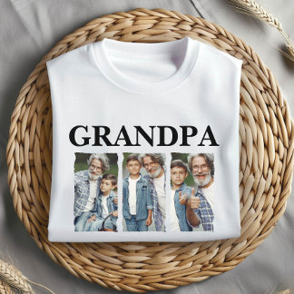 T-shirt Collage de photos personnalisé Grand-père – Cadeau