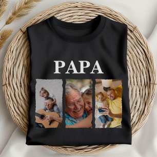 T-shirt Collage de photos personnalisé Papa – Cadeau perso