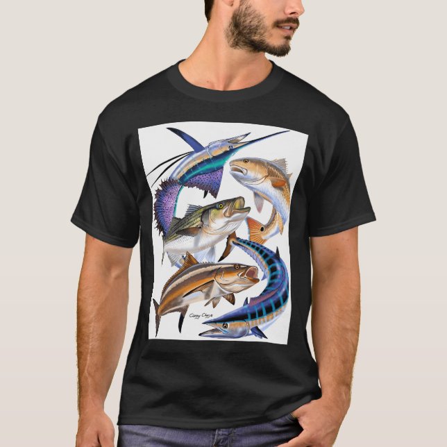 T-shirt Collage de poissons de combat (Devant)