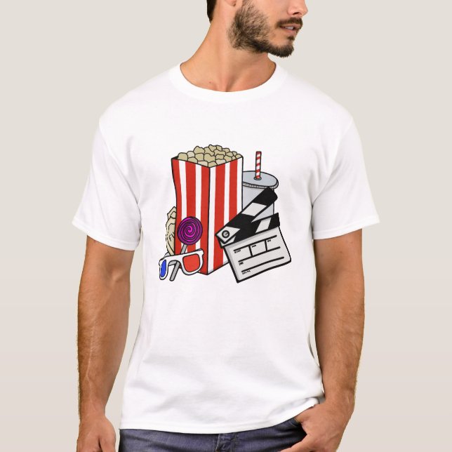 T-shirt Collage de snacks de cinéma rétro (Devant)