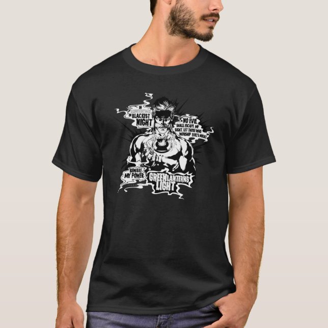 T-shirt Collage de texte de la lanterne verte (Devant)